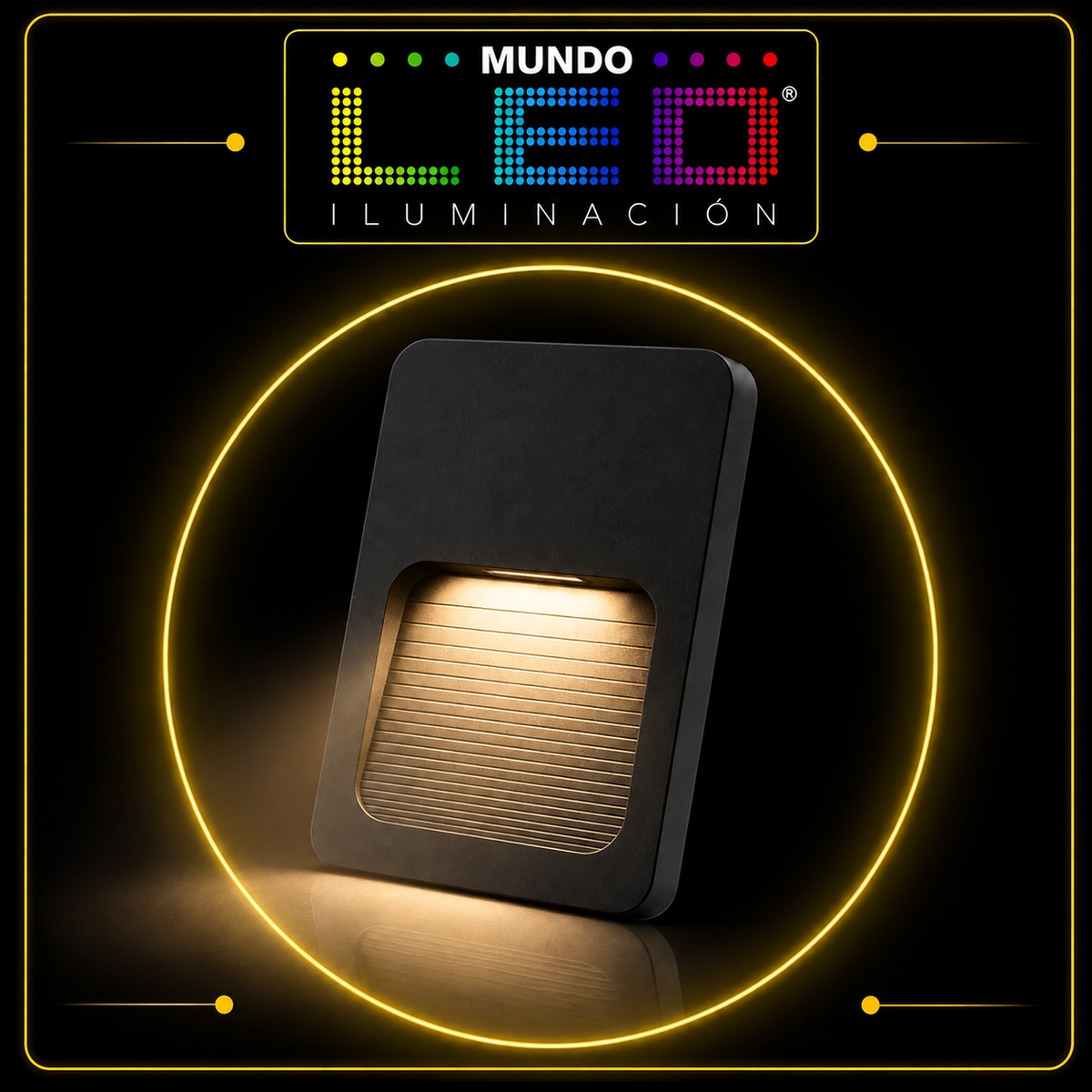 APLIQUE GUÍA LED 2W 3000K NEGRO IP65