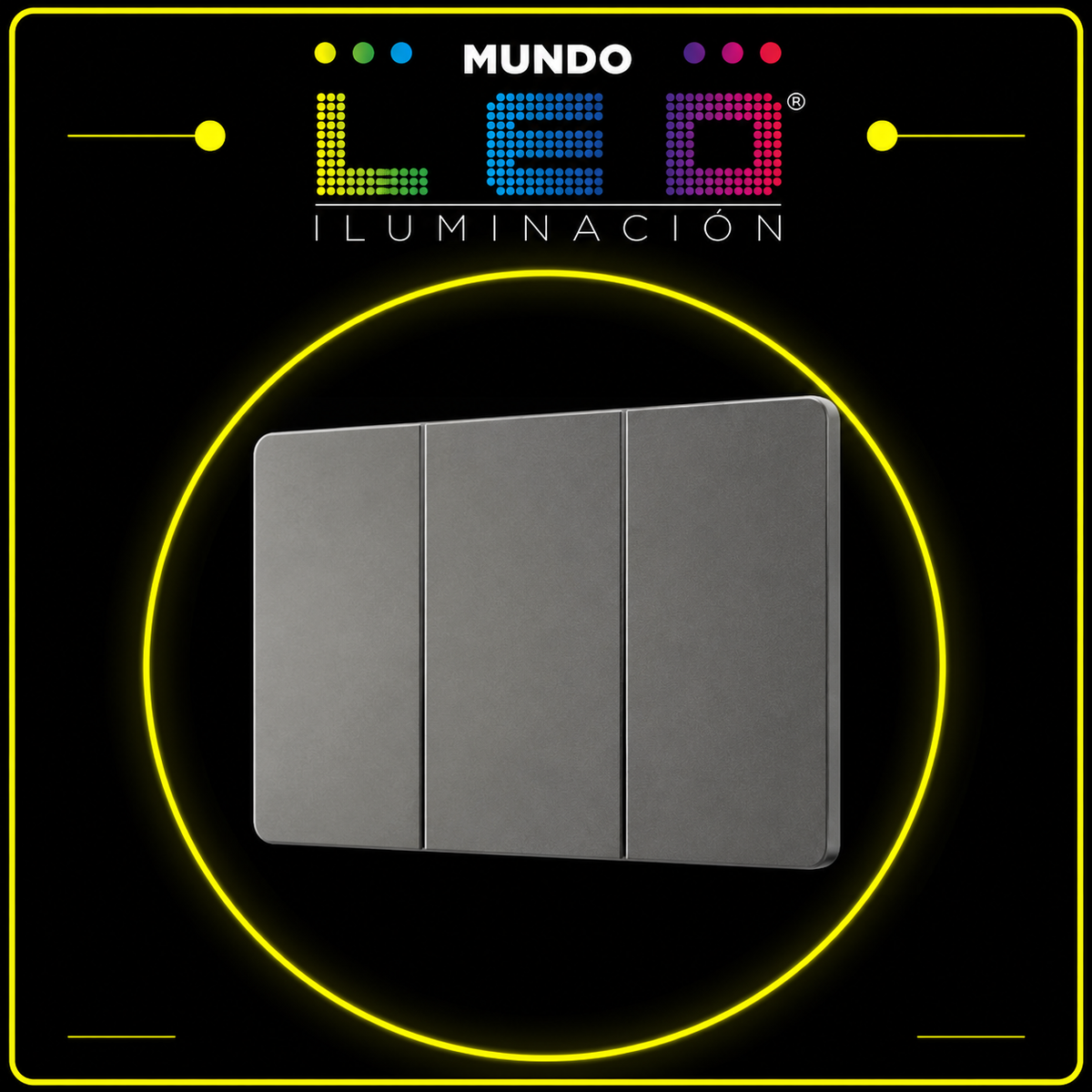 INTERRUPTOR TRIPLE CONMUTABLE PLATEADO