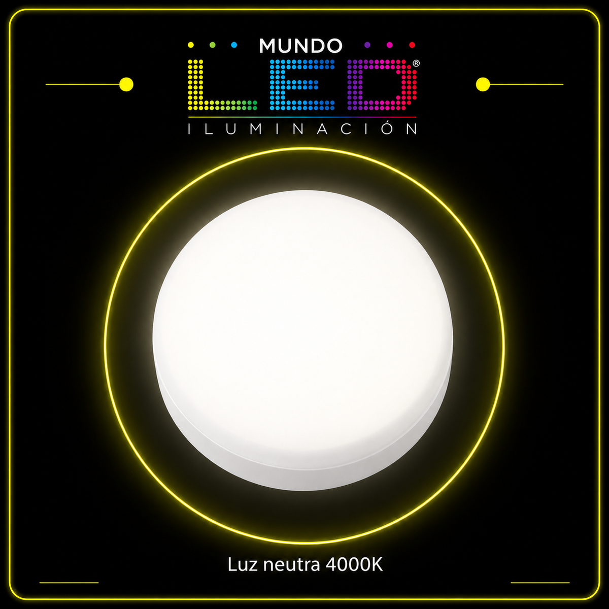 BALA LED 18W PANEL REDONDO SOBREPONER TRICOLOR FRAMELESS CHASIS NEGRO