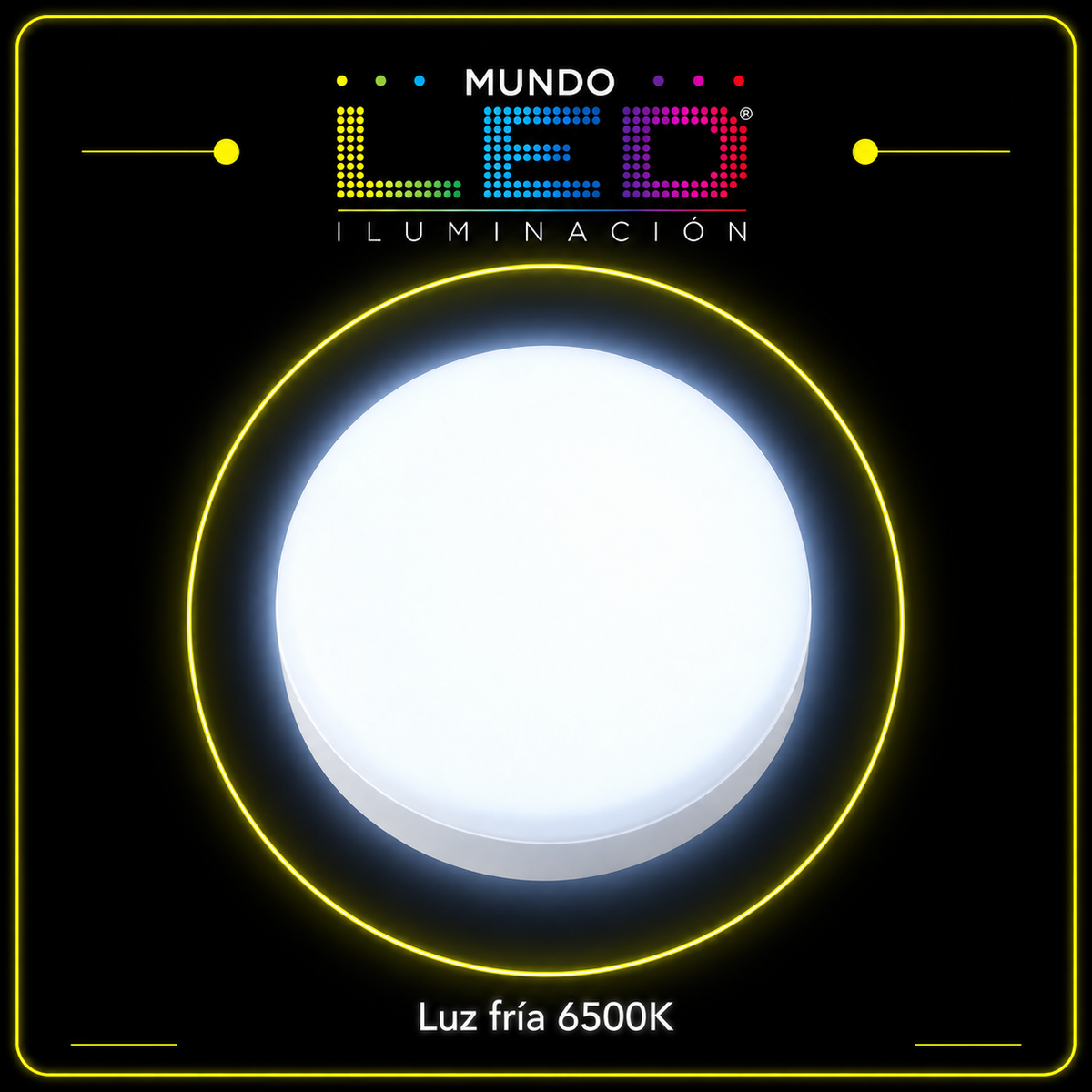 BALA LED 18W PANEL REDONDO SOBREPONER TRICOLOR FRAMELESS CHASIS NEGRO