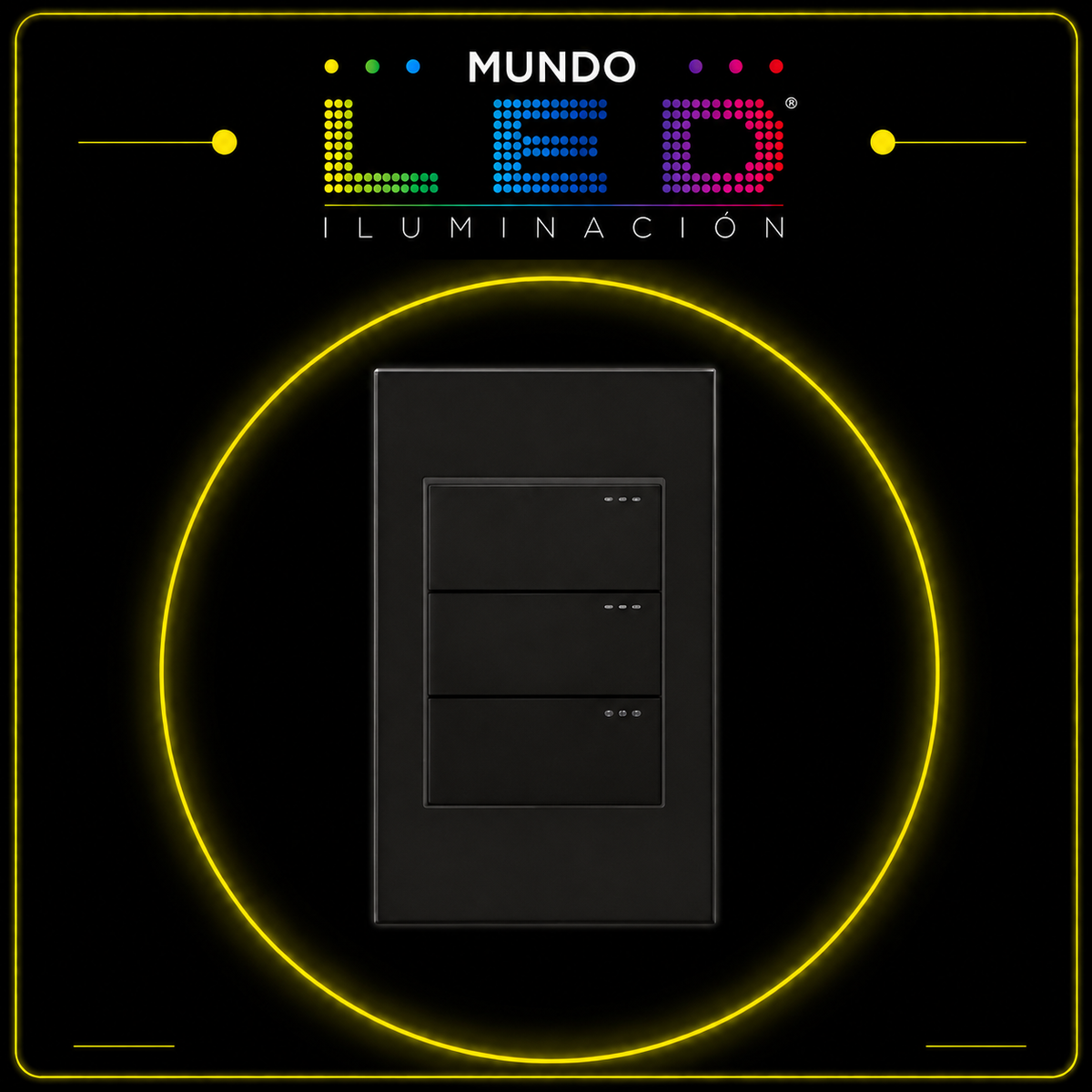 INTERRUPTOR TRIPLE CONMUTABLE NEGRO