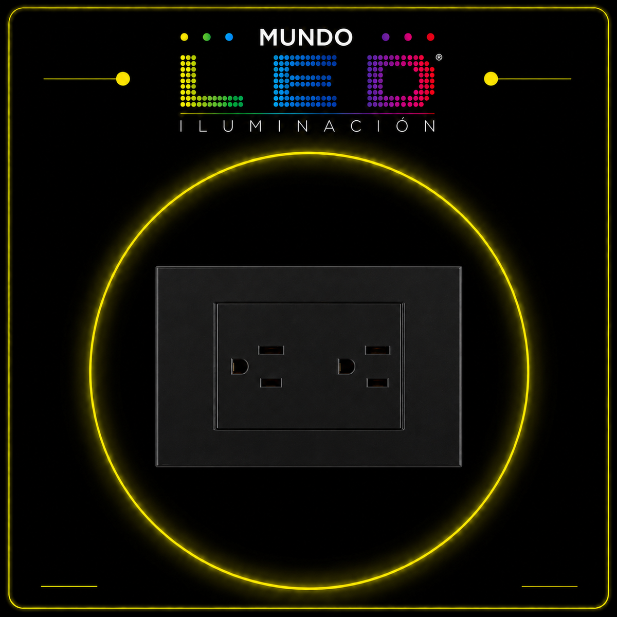 TOMA DOBLE C/P/T NEGRO