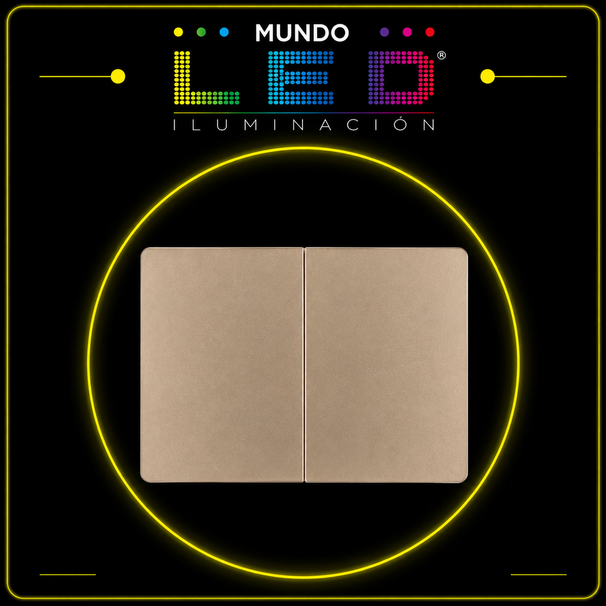INTERRUPTOR DOBLE CONMUTABLE DORADO