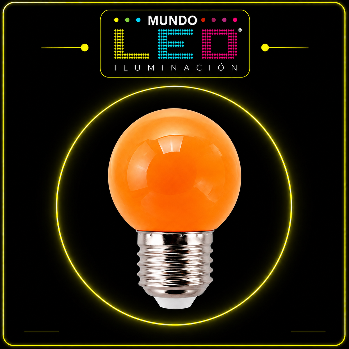 BOMBILLO LED 1W E27 PING PONG NARANJA