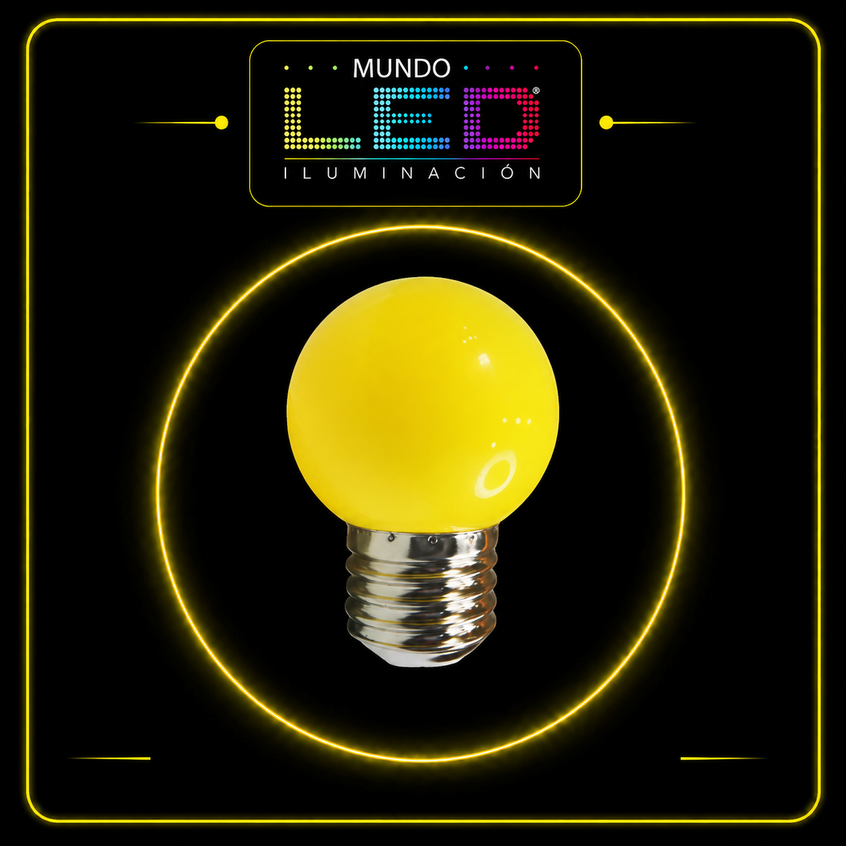 BOMBILLO LED 1W E27 PING PONG AMARILLO