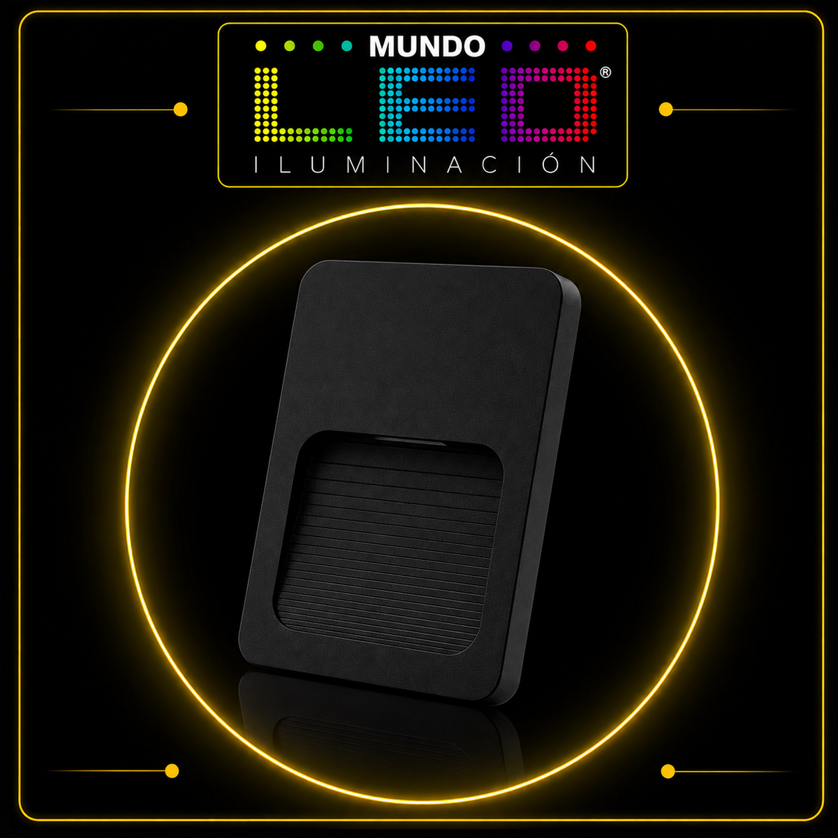 APLIQUE GUÍA LED 2W 3000K NEGRO IP65
