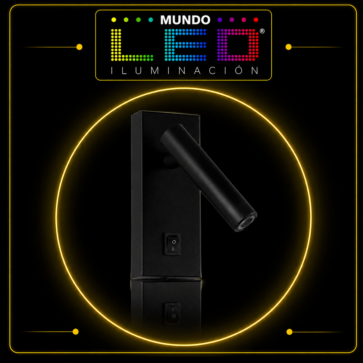 APLIQUE PARED LED 2W NEGRO 3000K S/PONER RECTANGULAR IP54 REF LAL95002AN