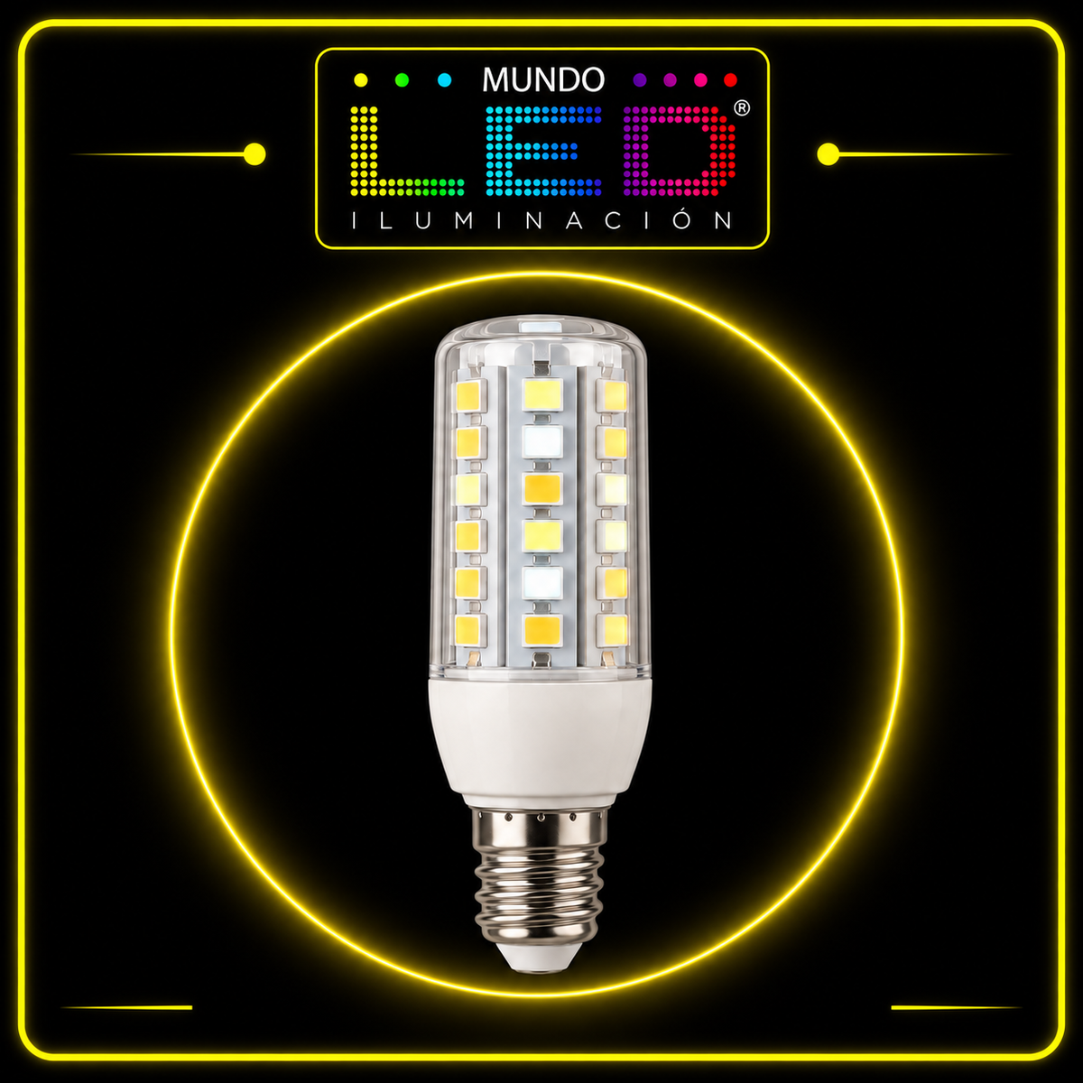 BOMBILLO LED 12W E14 MAZORCA BULBO TRICOLOR - Mundo LED