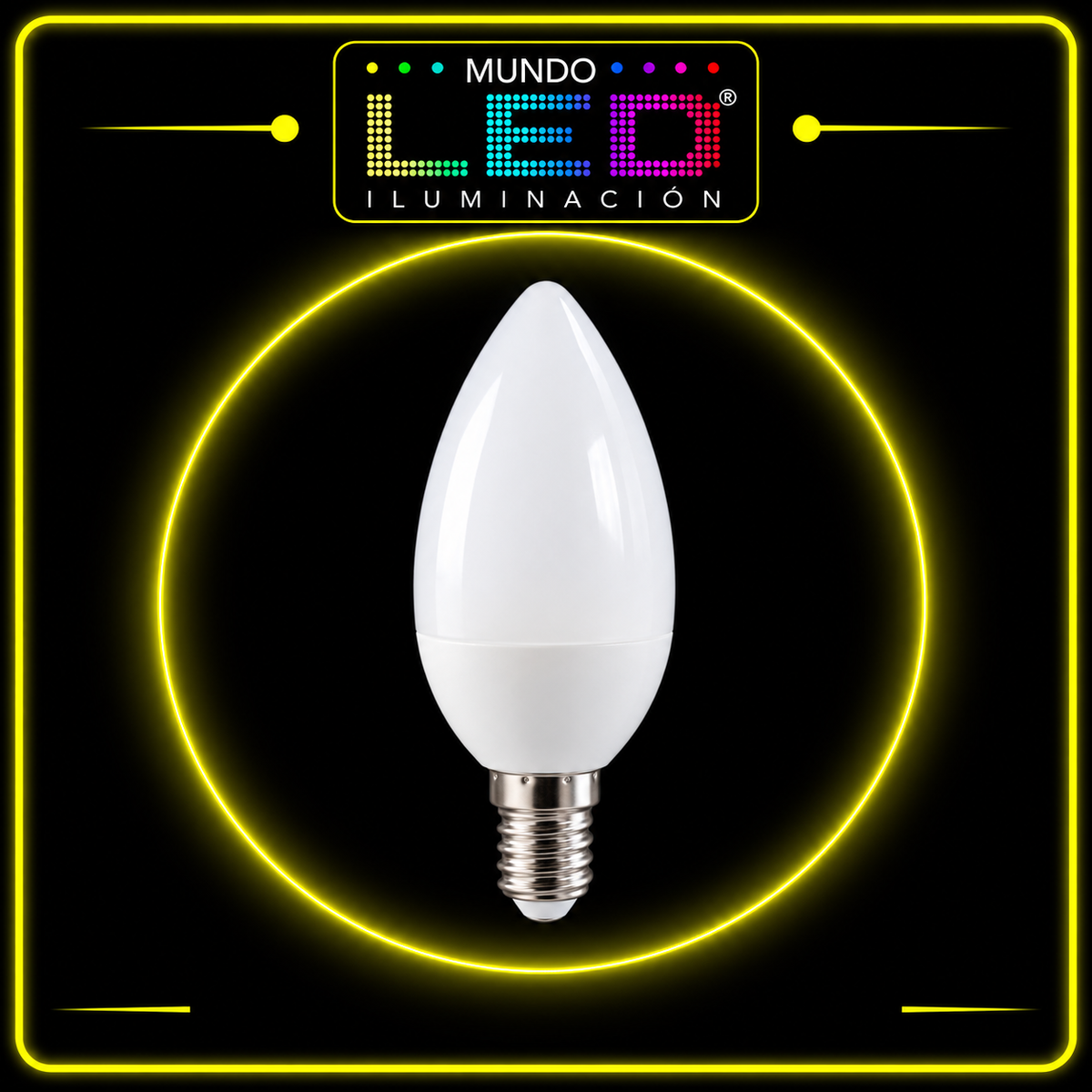 BOMBILLO LED 5W E14 VELA 6500K OPALIZADO (4.5W) - Mundo LED