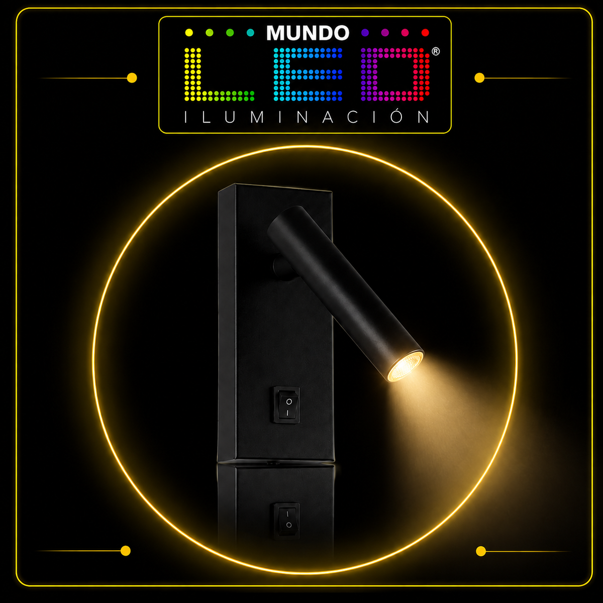 APLIQUE PARED LED 2W NEGRO 3000K S/PONER RECTANGULAR IP54 REF LAL95002AN